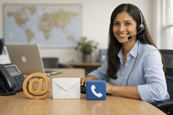 Customer support representative for LankaCalculator contact page